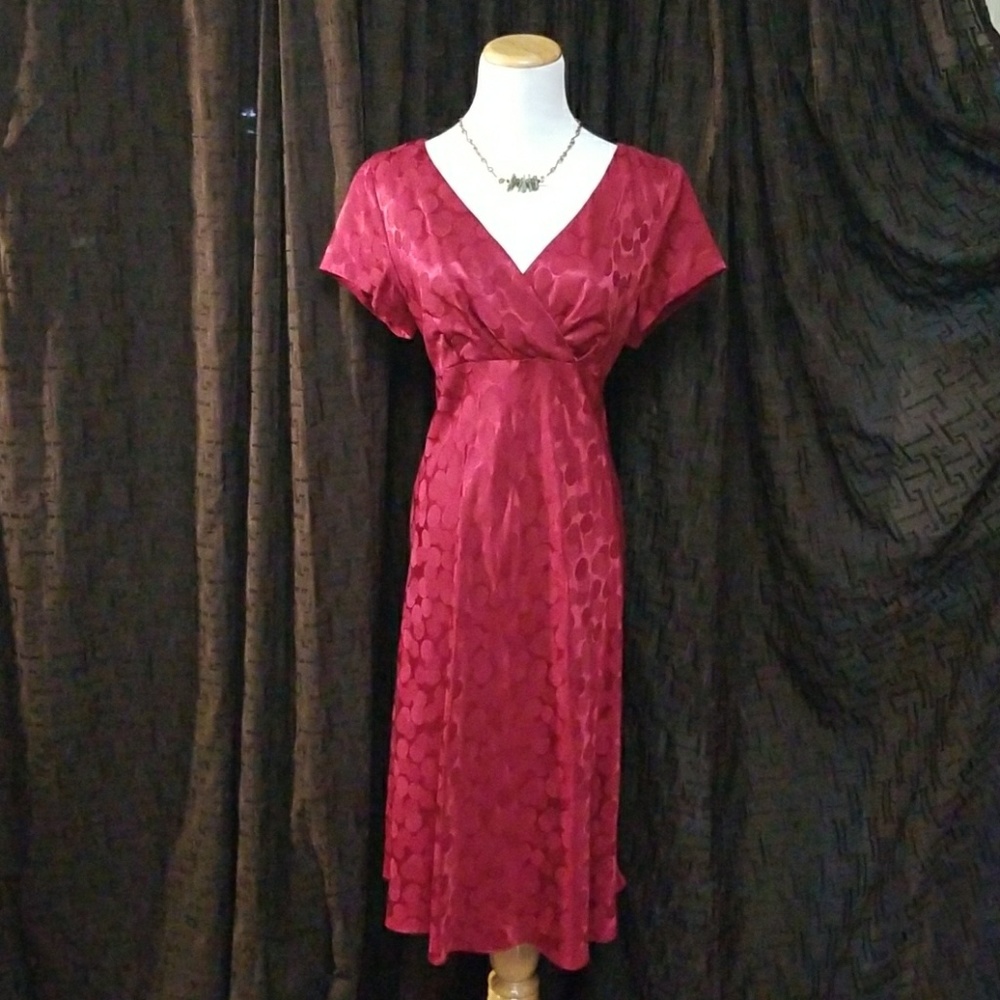 Donna Ricco Red Silk Cocktail / Party Dress